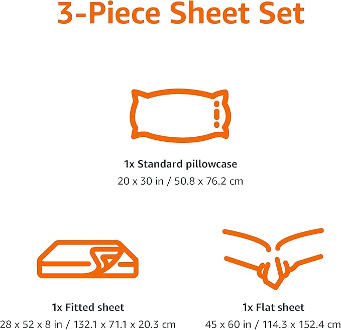 Amazon Basics Kid's Soft Easy-Wash Lightweight Microfiber 3-Piece Sheet Set, Toddler, Multi Colour, Space Rockets