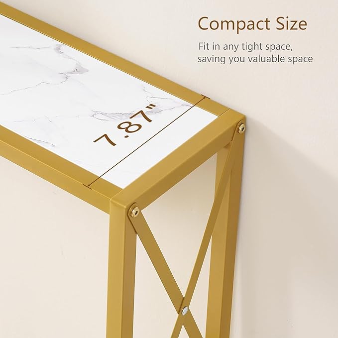 70" Gold Sofa Table,Console Table,Behind Couch Table, Entryway Table Skinny Stand for Hallway, Living Room, Bedroom