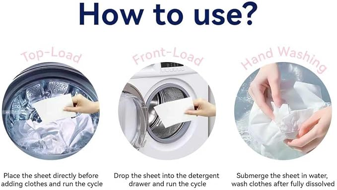 Laundry Detergent Sheets 120 Loads, Fresh Linen Scent, Plastic Free, Hypoallergenic, easy for Dorm Apartment house Travel, Sensitive Skin Friendly,Space Saving Eco Friendly, Quick Dissolve, 60 sheets