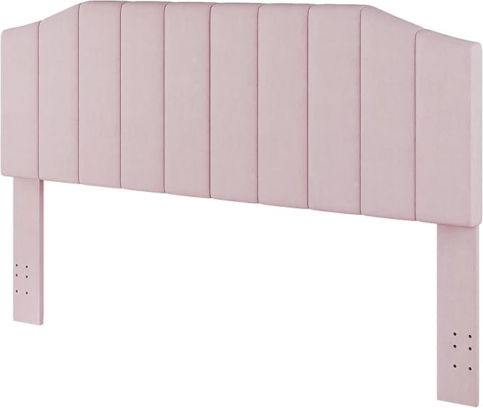 King Size Headboard Only, Velvet Upholstered Headboard King/California King Size Wall Mount and Bed Frame Mount, Featuring High-Density Sponge Padding Easy Assembly Comfort Style-Pink