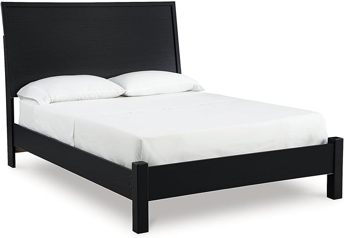 Signature Design by Ashley Danziar Modern Panel Headboard for Bedroom, Queen, Black