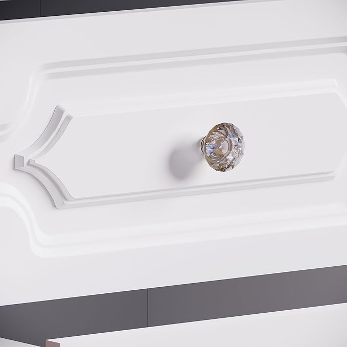 Makeup Vanity with Lighted Mirror, 47" Large Vanity Desk with 9 Drawers & 10 Open Storage Shelves, Brightness Adjustable, Dressing Table for Bedroom, Women Girl (White, B Panel)