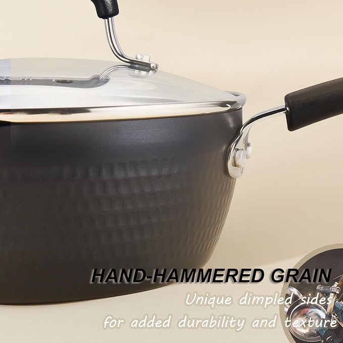 Nonstick Small Sauce Pan with Lid, 1.25 Quart and 1.75 Quart Sauce pan with Pour Spouts, Multipurpose Handy Little Saucepan with Stay Cool Handle, Small Pots for Cooking, Soups, Noodles, Milk