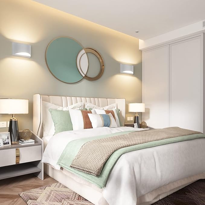 Aipsun Aluminum Modern Indoor LED Wall Sconce Interior Wall Lights 1 Pack Hardwired Up and Down Wall Mount Light for Living Room Bedroom Hallway Corridor Warm White 3000K(with G9 Bulbs)