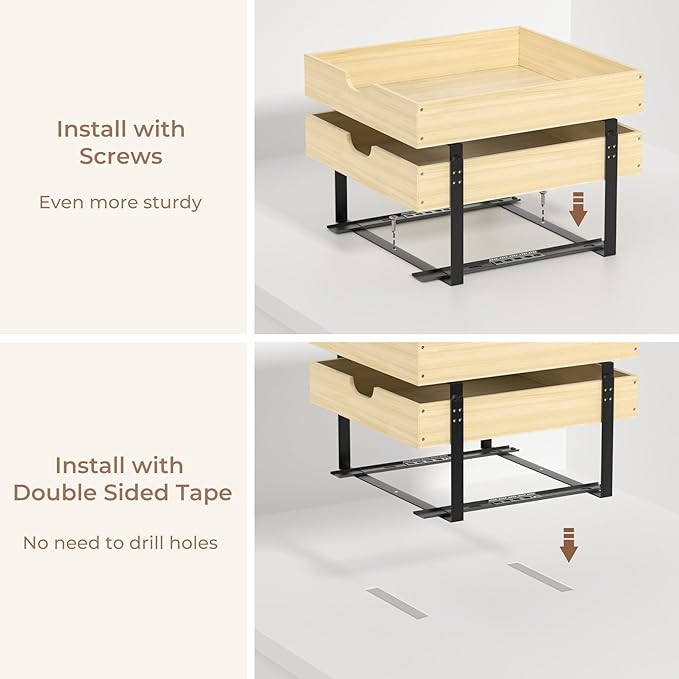 COOLBEBE Pull Out Cabinet Organizer, 2 Tier Soft Close Pull Out Drawers for Cabinets, 20" W x 21" D Wood Cabinet Drawers Slide out, Pull Out Shelves in Kitchen, Pantry, Bathroom