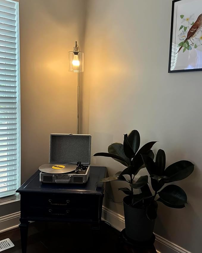 Oneach 66.5'' Floor Lamps for Living Room with Glass lampshade, Modern Gold Floor Lamp with Bulb, Industrial Standing lamp for beroom, Tall Pole Lamps Office (Bulb Included)