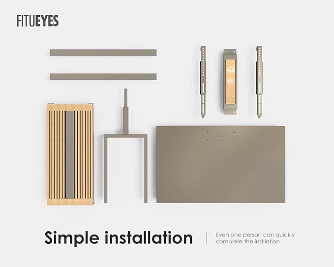 FITUEYES Design Wood TV Stand Swivel Mount with Hidden Back Storage for 55-88 inch TV Screens, Scandinavian Style Tall Floor TV Stand for Home Decor with Reinforced Base, Zen Series,Morandi Khaki