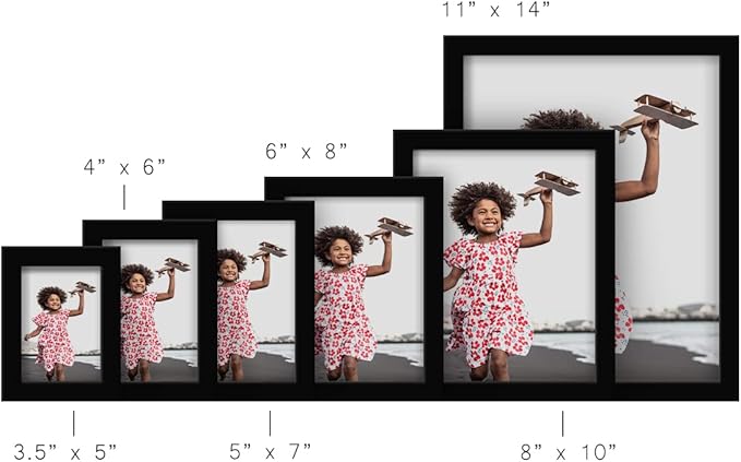 Renditions Gallery 11x14 inch Picture Frame High-end Modern Style, Made of Solid Wood and High Definition Glass Ready for Wall and Tabletop Photo Display, Black Frame