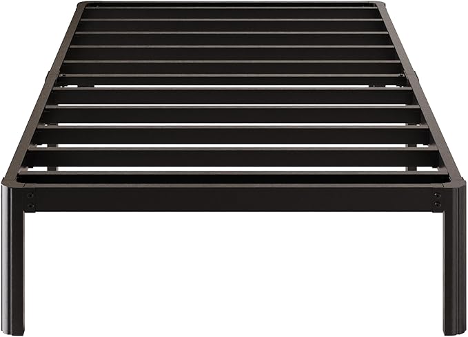 10 Inch Twin Bed Frames with Rounded Corner Legs, 1000 LBS Heavy Duty Metal Twin Platform Bed Frame with Steel Slats Support, No Box Spring Needed, Noise Free, Easy Assembly