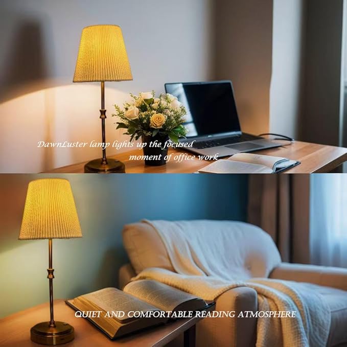 Cordless Table Lamp Rechargeable Vintage Gold-5000mAh Battery Operated Lamp for Decor, 2700K Stepless Dimming Touch Control Wireless Lamp for Bedroom, Living Room, Office, Dormitory
