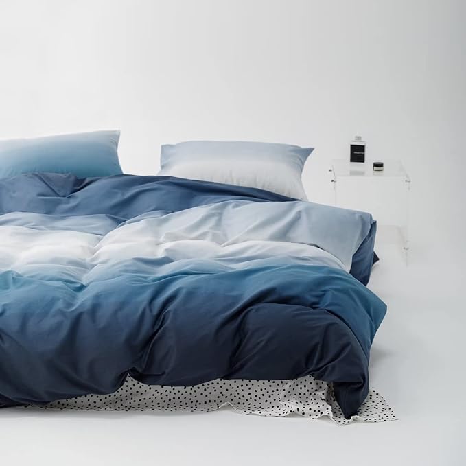 Luxlovery Gradient Blue Twin Bedding Set - 3 Piece Set, 90 x 68 Inch Comforter, 20 x 26 Inch Pillowcases