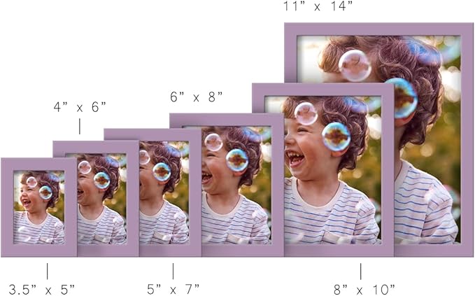 Renditions Gallery 3.5x5 inch Picture Frame High-end Modern Style, Made of Solid Wood and High Definition Glass Ready for Wall and Tabletop Photo Display, Violet Frame