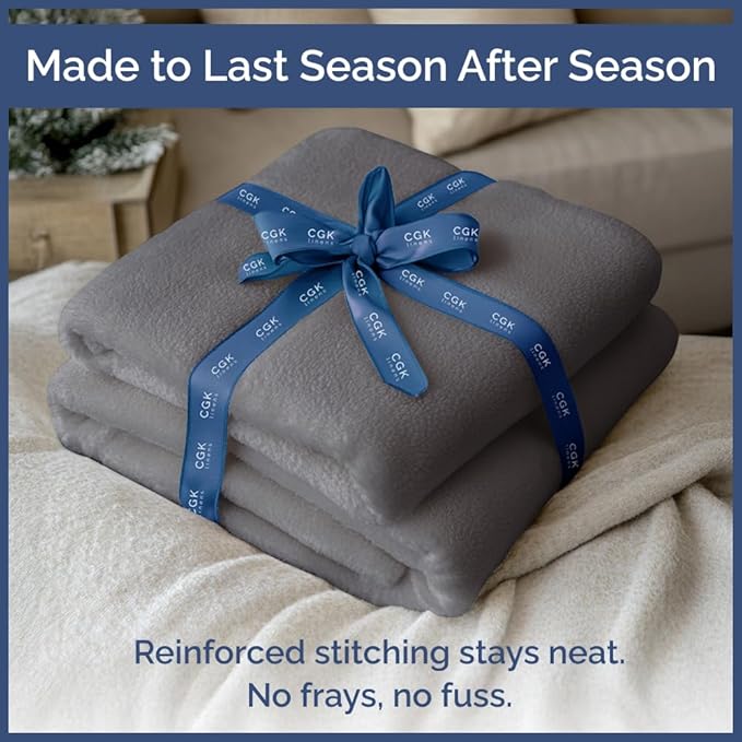 Ultra Soft Fleece Blanket Throw Size - Flannel Fleece Luxury Throw Blanket - Lightweight for Couch Bed Chair - Thick, Warm and Breathable - All Season Cozy Anti-Static Microplush Bedding, Dark Grey