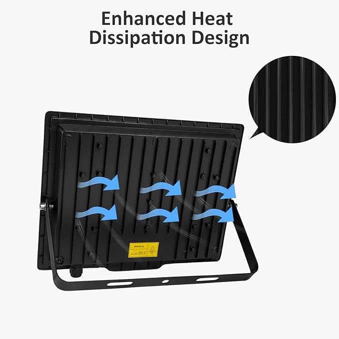 300W Flood Lights Outdoor,27000LM Bright Work Light Plug in,6500K Daylight White LED Flood Light Outdoor, IP66 Waterproof Exterior Floodlight for Yard Garage Stadium 2 Pack