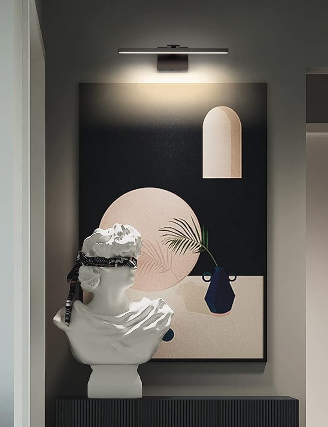 Joosenhouse LED Picture Light Dimmable 19.69" Inches Wall Sconces Lamps Rotatable Head Light Display Lamp for Painting Frame Art, Matte Black,12W Hardwired Connection 3000K