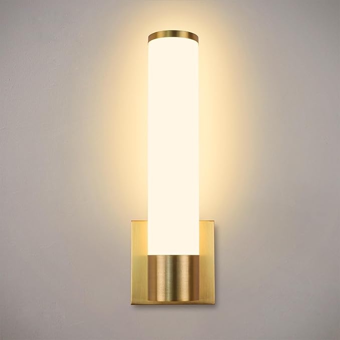 Kalium 14in Modern Wall Sconces, Dimmable Bathroom Vanity Lights,3000K Warm White LED Indoor Sconces Lighting for Bathroom, Stairs, Living Room, Bedroom. Hardwired.