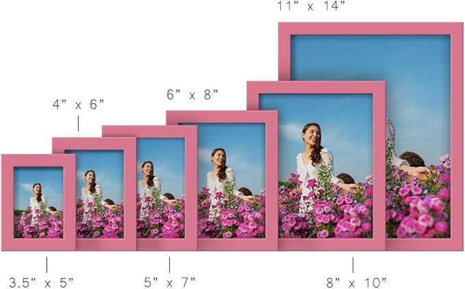 Renditions Gallery 4x6 inch Picture Frame High-end Modern Style, Made of Solid Wood and High Definition Glass Ready for Wall and Tabletop Photo Display, Hot Pink Frame