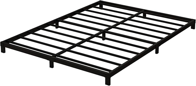 5 Inch Low King Bed Frame Heavy Duty Metal Platform, No Box Spring Needed, Easy Assembly Mattress Foundation, No Noise, Black