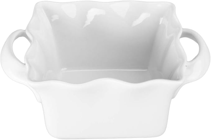 BIA Cordon Bleu 900579S2SIOC Everyday Bakeware Wavy Square Baker, Set of 2, 16 Oz.