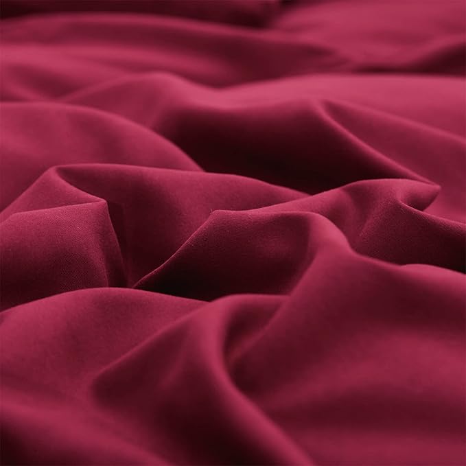 Luxlovery Burgundy Comforter Set Twin Maroon Dark Red Bedding Comforter Set Wine Red Soft Breathable Durable Blanket Quilts 3 Piece Burgundy Bedding Set for Teens Kids Twin Bed