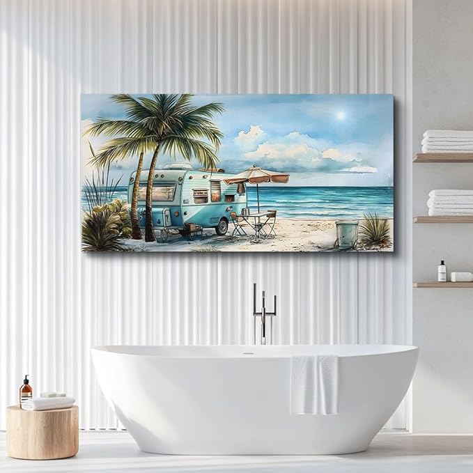 PHAOHUAXM Large Wall Art For Office Framed Wall Decor For Living Room Modern Bedroom Wall Paintings Beach And Ocean Landscape Canvas Prints Seascape Pictures Artwork Restaurant Home Decor 24"X48"