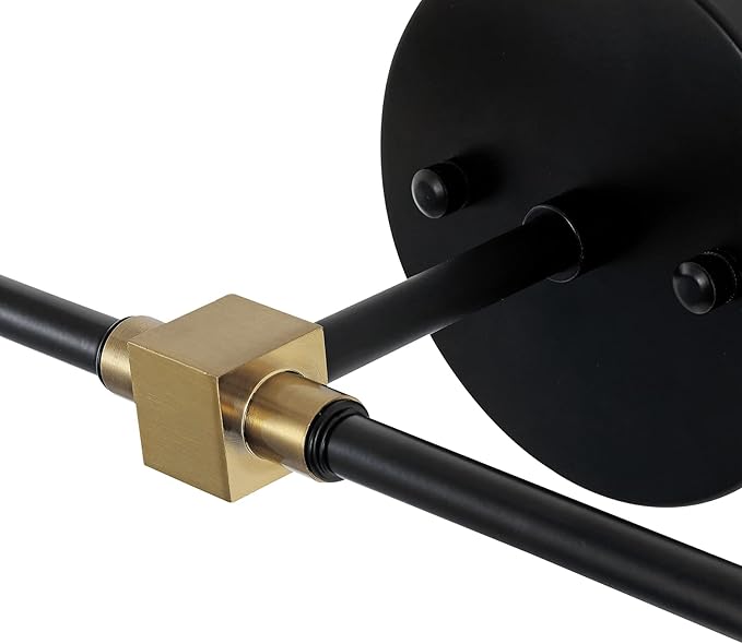 Modern Wall Sconce 2-Lights Industrial Mid Century Bathroom Vanity Wall Light with White Globe Glass Shade Gold & Black Finished Lighting Fixture