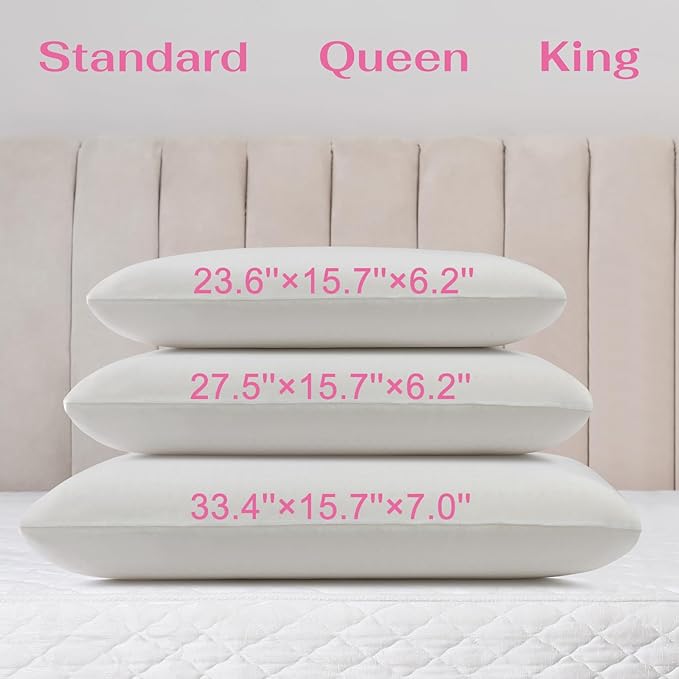 100% Talalay Latex Pillow Bed Pillow for Sleeping, Extra Soft Natural Latex Sleeping Pillow for Back, Stomach or Side Sleepers, Removable Breathable Cotton Cover (Standard (Extra Soft))