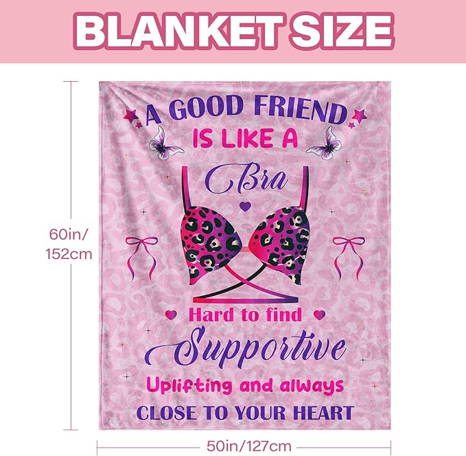 Friends Blanket Gifts, Birthday Gifts for Women Friendship, Friendship Gifts for Women Bestie BBF, Funny Throw Blanket Gifts for Friends Female, Best Friend Blankets 50"x60"
