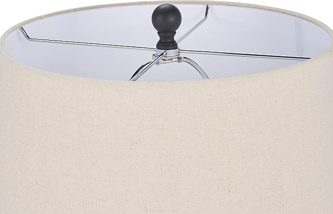 Nourison Home 24" Black Farmhouse Ceramic Pottery Jug Table Lamp for Bedside Table, Living Room, Office, Entryway