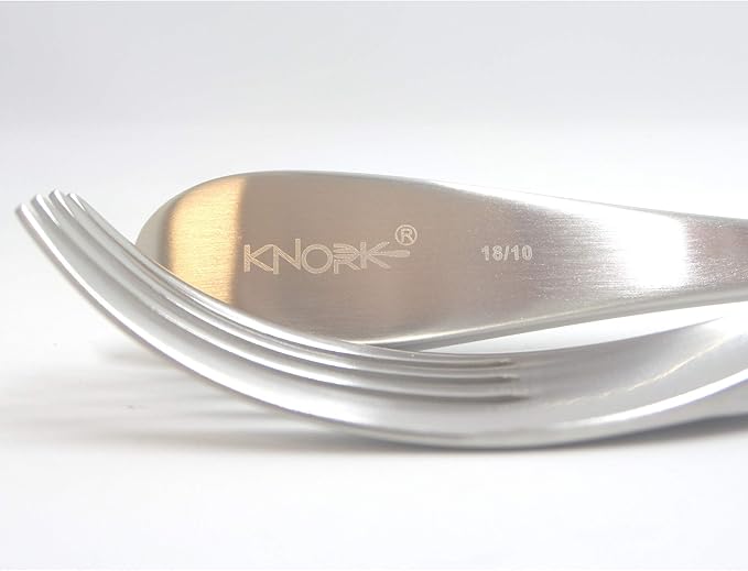 Knork Original Cutlery Utensils Flatware Set, 20 Piece, Gloss Silver