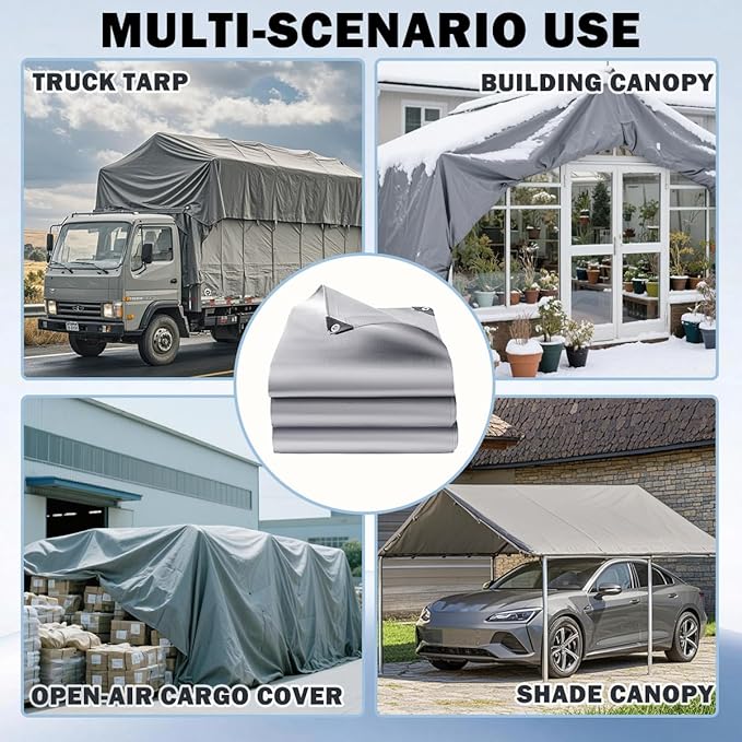 Carport Canopy 12x20 Heavy Duty, Waterproof Car Canopy, Tear Resistant Car Tent, Sun Resistant Car Port, for Garage Covering Family Vehicle Business Events Outdoor Deck(Without Frame)
