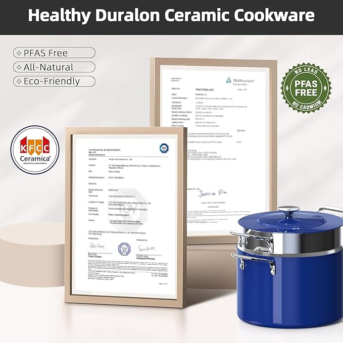 Nuwave Lux 13pc Forged Lightweight Cookware Set PFAS Free, Healthy G10 Duralon Ceramic Coating, Ultra Non-Stick, Stay-Cool Handles, Works on All Cooktops & Induction Ready