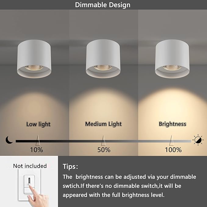 Flush Mount Ceiling Light, 20W LED Dimmable 5.9" Cylinder Ceiling Light, Aluminum Rustic Modern Ceiling Lamp for Foyer Closet Kitchen Hallway Entryway 3000K Warm White