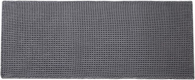 Waffle Runner Rug Bathroom, Long Boho Bathroom Rugs Non Slip Washable Super Absorbent Quick Dry Farmhouse Bath Decor, 60"x24" Grey