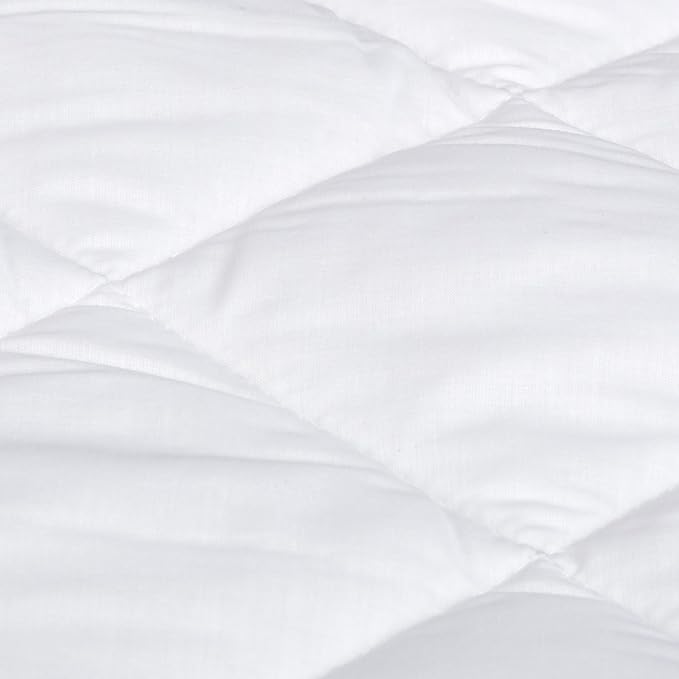 Amazon Basics Hypoallergenic Quilted Mattress Topper Pad, Cover 18 Inches Deep, Full, White