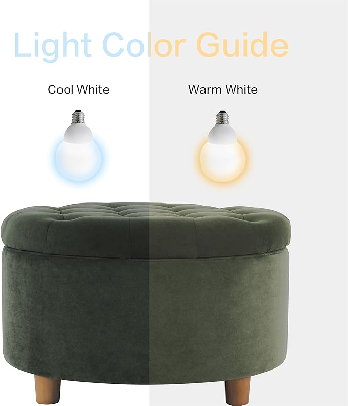 HomePop Home Decor | Large Button Tufted Velvet Round Storage Ottoman | Ottoman with Storage for Living Room & Bedroom, Loden Green Velvet, 28"