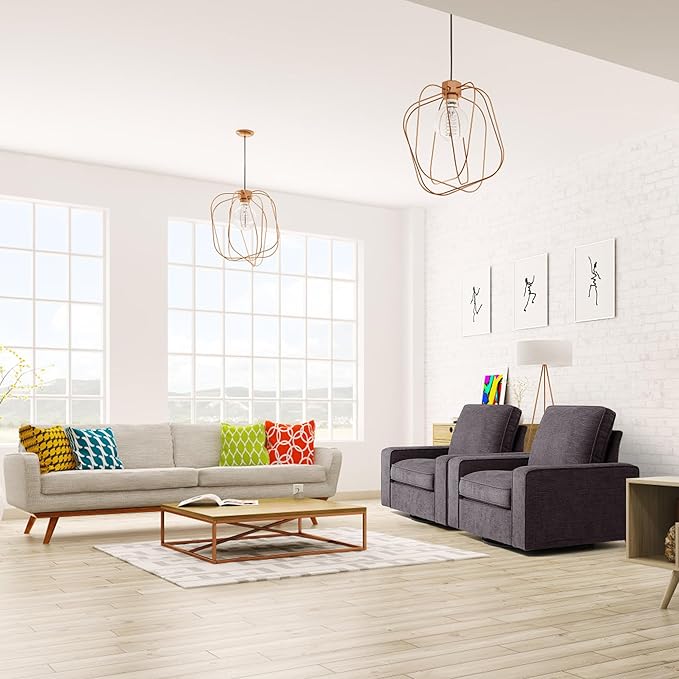 ABAKAN Chenille Sofa Swivel Chair for Living Room with Removable Backrest, Modern Accent Style Living Room Chair for Office/Library/Bedroom/Lounge,Dark Gray