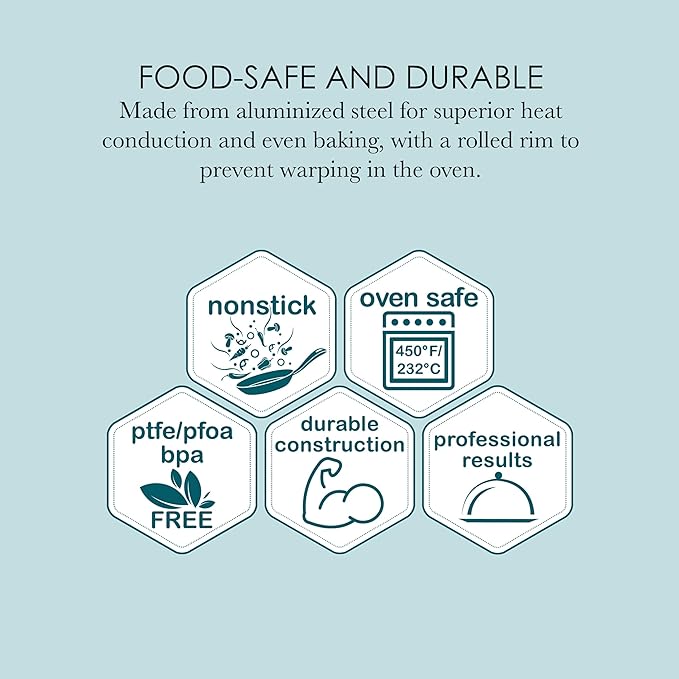 Chicago Metallic Professional Non-Stick Cookie and Jelly-Roll Pan Set with Cooling Rack, 17 by 12.25 Inches