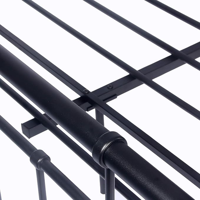 Metal Bed Frame Vintage Platform with Head Board Foot Board Mattress Foundation with Metal Slats Full Size for Bedroom School Students Kids Adults Storage Under Bed 500lbs (Black Metal, Full)