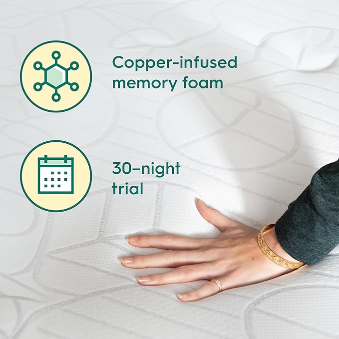 Sleepyhead Twin XL 3 Inch Copper Infused Cooling Memory Foam Mattress Topper – Washable Cover, Thick & Comfortable College Dorm Bedding Pad, Dorm Room Essentials (XL Twin 3")