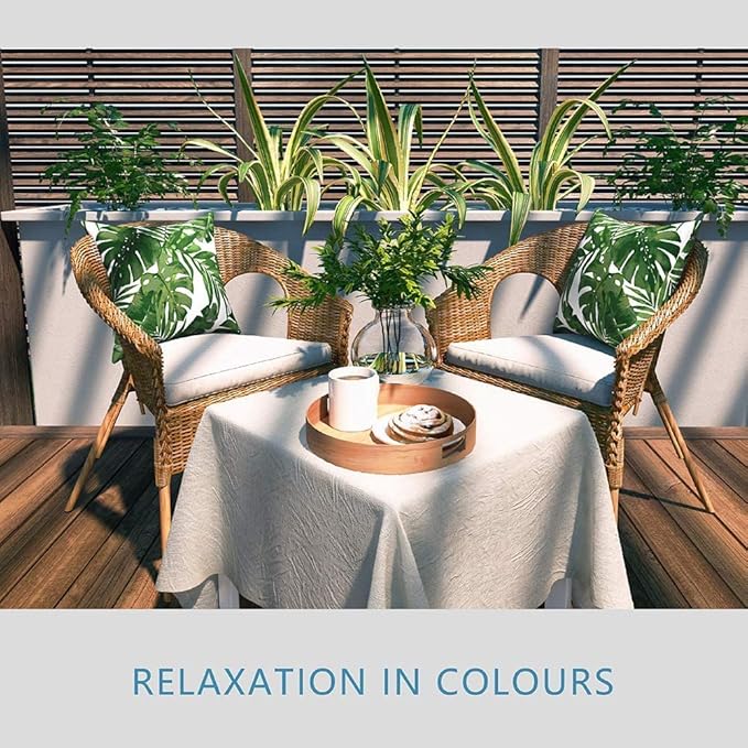 LVTXIII Outdoor Accent Patio Toss Pillow Covers, Covers ONLY Tropical Throw Pillow Case Sham, Square Cushion Covers for Indoor Outdoor Use 2 Pack, 18" x18" – Palm Green