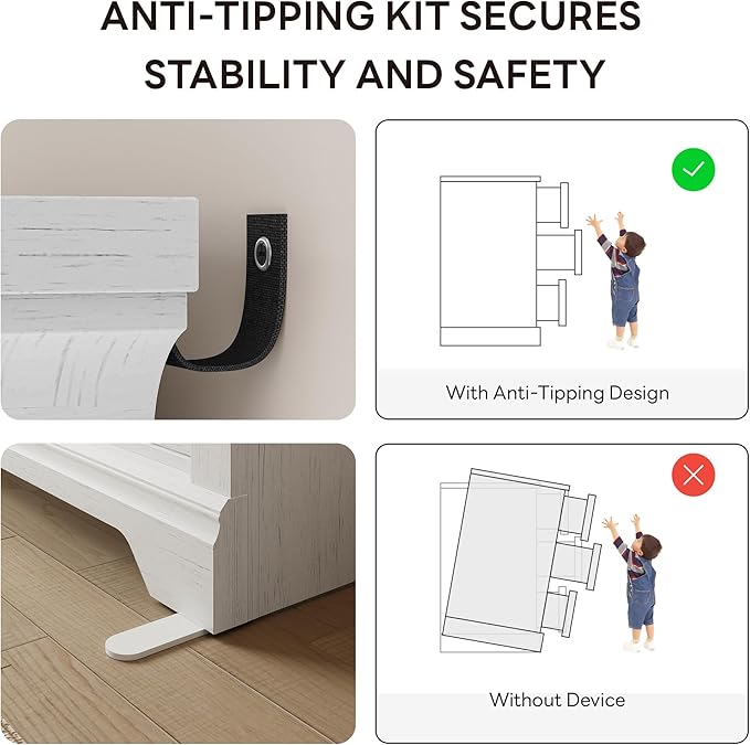 LIKIMIO Farmhouse Dresser for Bedroom with 9 Drawers, 58" Wide Wood Chest of Drawers with Roman Column, Dresser TV Stand for 65", Closet Storage Dressers Organizer for Bedroom, Living Room, Hallway
