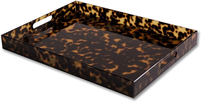 VIDA Acrylic Tortoise X-Large Tray with Handles