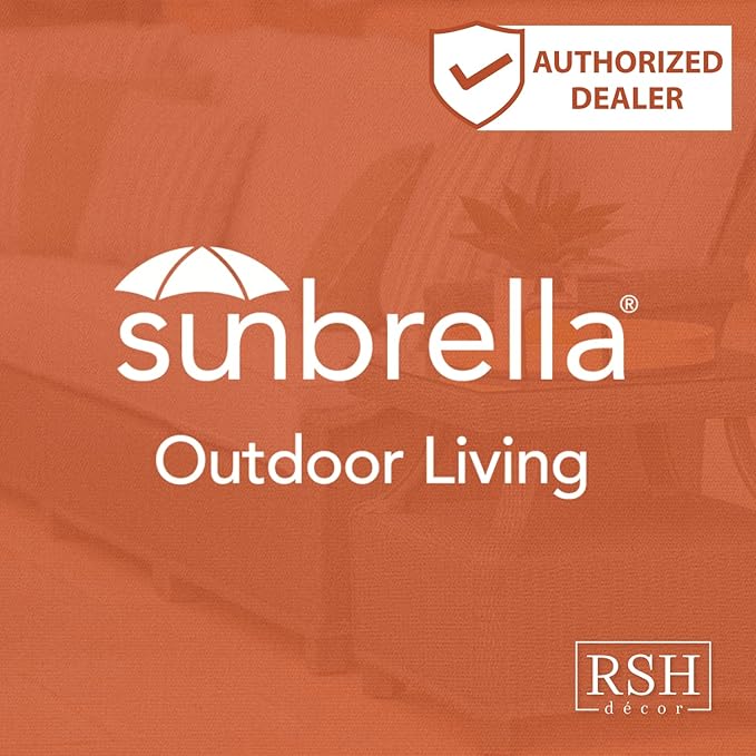 RSH DECOR: Sunbrella Square Throw Pillows Set of 4 | 24" x 24" | Water and Fade-Resistant Performance Fabric | Outdoor Pillow Covers with Down-Alternative Inserts | Canvas Black