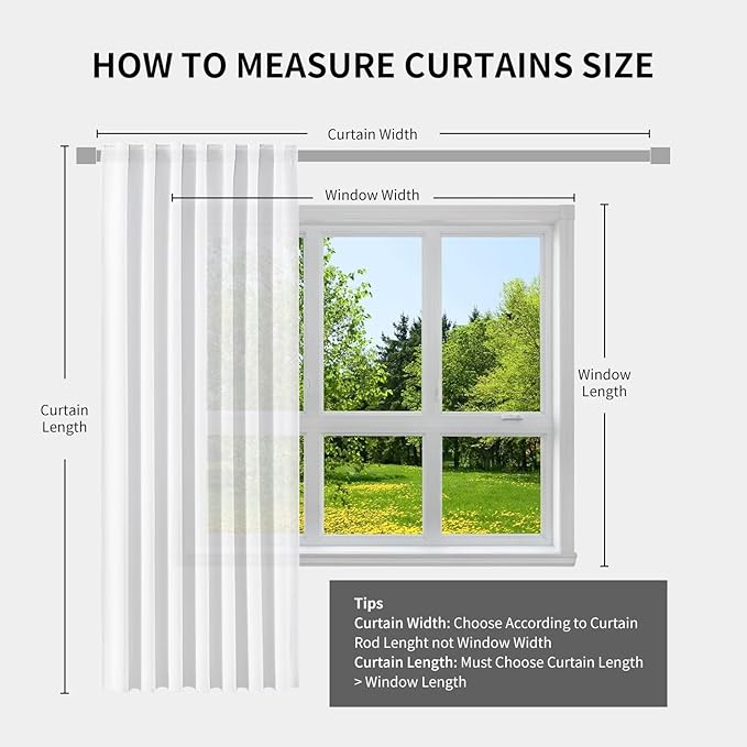 Joydeco Natural Linen Curtains 108 inch Length 2 Panels Set Burg 100% Blackout Patio Door Curtain Room Darkening Sliding Door Curtains Thermal Insulated Back tab Rod Pocket(105x108 inch, Black)
