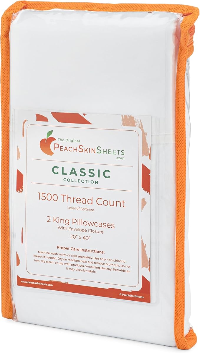 PeachSkinSheets Night Sweats: The Original 1500tc Soft King Pillowcase Set Tiki Turquoise