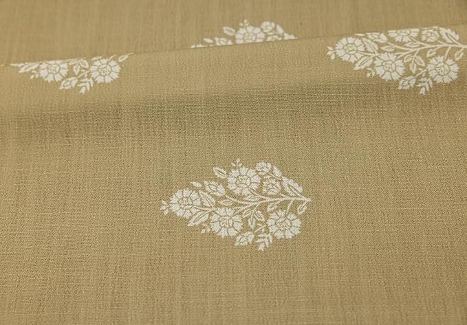 Linen Blend Pinch Pleated Curtains for Living Room, Bedroom, Dining Room - Light Filtering Curtains 2 Panels Set - Luxury and Modern Floral Printed Design - Brown Rose, 30" W x 108" L
