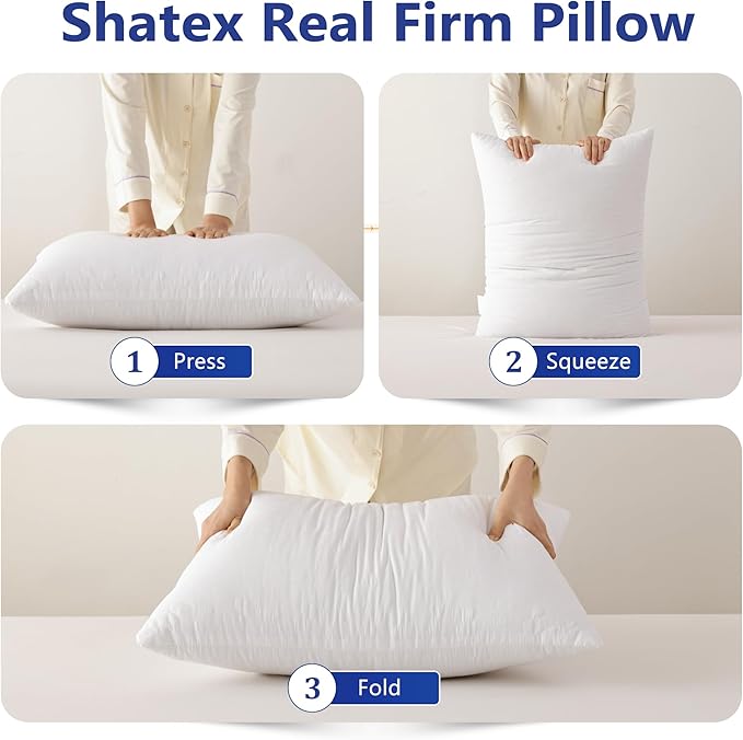 Shatex Medium Firm Pillow - Standard Bed Pillow 26 x 20 Inch, Adjustable Neck & Back Support for Stomach & Side Sleepers