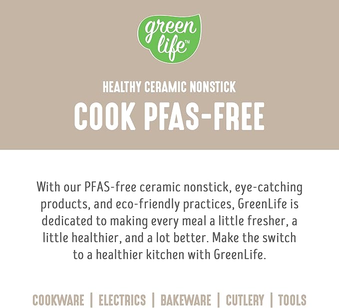 GreenLife 2 Quart Ceramic Nonstick Saucepan with Lid, PFAS-Free, Stay-Cool Handle, Multipurpose Kitchen Cooking Pot, Dishwasher & Oven Safe, Taupe