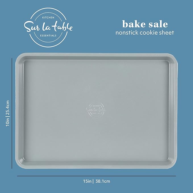 Sur La Table Kitchen Essentials Bake Sale 15 X 10 Inch PFOA, PFAS, PTFE Free Nonstick Cookie/Baking Sheet - Linen White